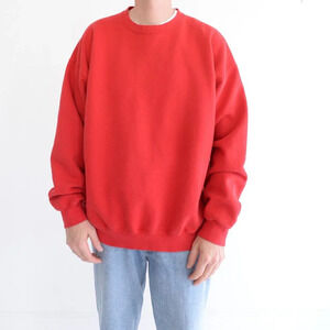 Vintage 90S M  Sport Brand Red Blank Crew Neck Sweater Size 2XL USA Made